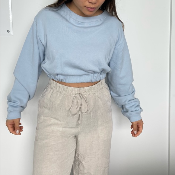Baby blue elastic cropped sweater - Picture 7 of 7